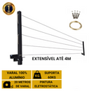 Varal Articulado Retrátil 100% Alumínio + kit de instalação completo