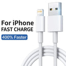 Cabo USB para iPhone 14, 13, 12, 11 Pro Max, Mini 6, 7, 8 Plus, XS, XR, SE, iPad, 20 W,